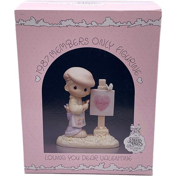 ENESCO Precious Moments 1987 Loving You Dear Valentine Figurine in Box Mint - Picture 1 of 6